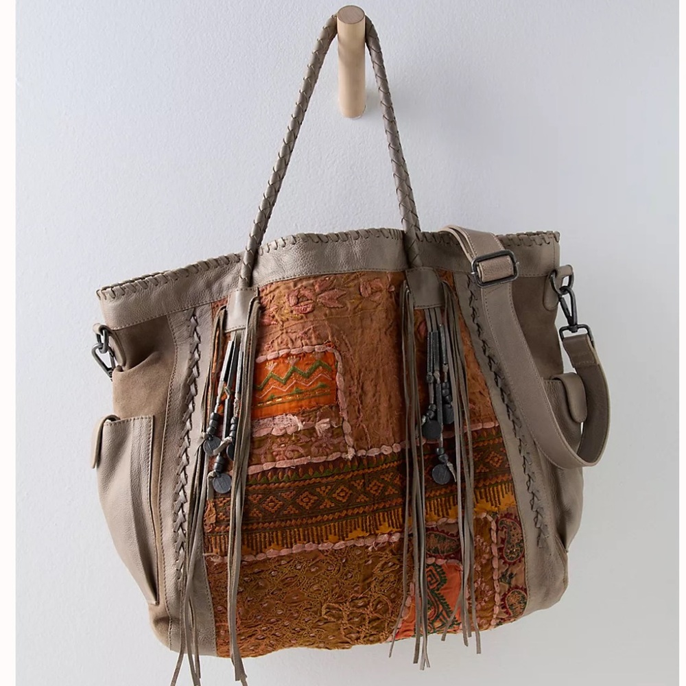 Free People Rare Emotions Tote Patchwork Purse